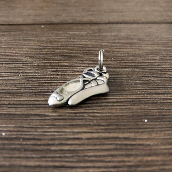 Sliver tone ballet slips charm - Picture 2 of 2